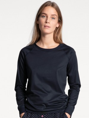 Calida Favourites Dreams Shirt Long Sleeve Loungewear Damen Dunkelblau | 18492-KGEP