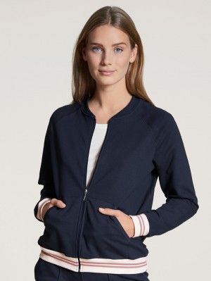 Calida Favourites Lounge Jacket Yoga Damen Dunkelblau | 63840-JDWI
