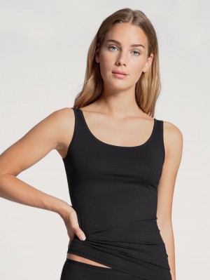 Calida Natural Comfort Tank Top Unterwäsche Damen Schwarz | 64819-UGRO