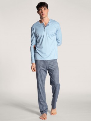 Calida Relax Choice Pyjama Nachtwäsche Herren Blau | 93462-AXTV