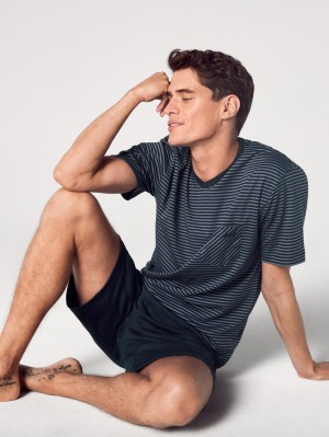 Calida Relax Streamline Short Pyjama Nachtwäsche Herren Dunkel | 68240-QKIO
