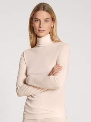 Calida True Confidence Shirt Long Sleeve Unterwäsche Damen Hell | 47690-LIHC